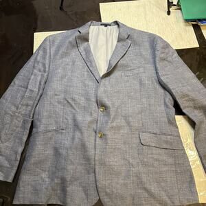 Jos A Bank 1905 Mens Blazer Jacket Linen Blue 48R 2 Button